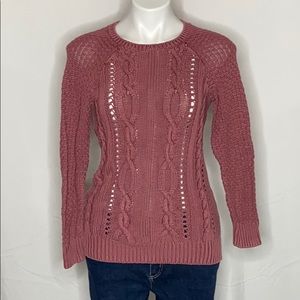 Ruff Hewn Cable-knit Sweater Mauve / Pink,  Small